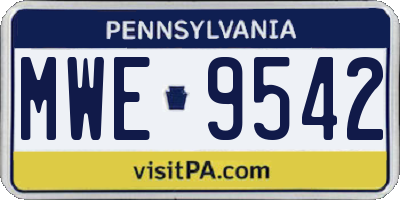 PA license plate MWE9542
