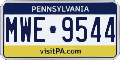 PA license plate MWE9544