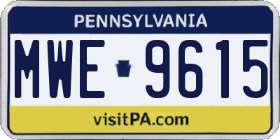 PA license plate MWE9615