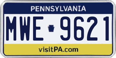 PA license plate MWE9621