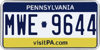 PA license plate MWE9644