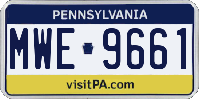PA license plate MWE9661