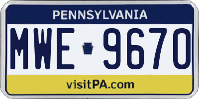 PA license plate MWE9670