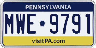 PA license plate MWE9791