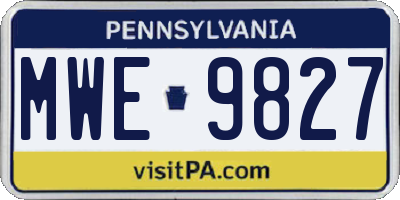 PA license plate MWE9827