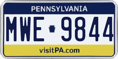 PA license plate MWE9844