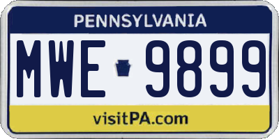 PA license plate MWE9899