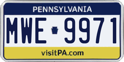 PA license plate MWE9971