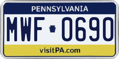 PA license plate MWF0690
