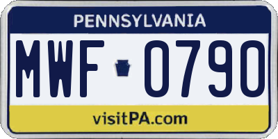 PA license plate MWF0790