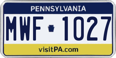 PA license plate MWF1027