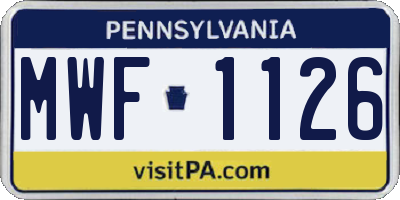 PA license plate MWF1126