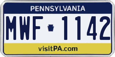PA license plate MWF1142