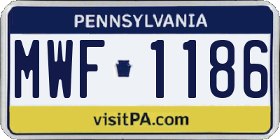 PA license plate MWF1186
