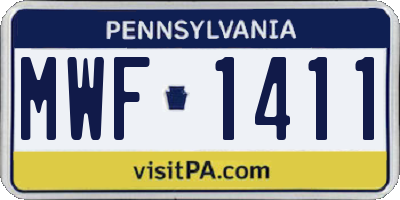 PA license plate MWF1411