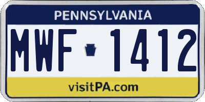 PA license plate MWF1412