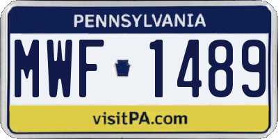 PA license plate MWF1489