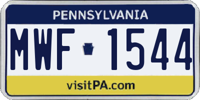 PA license plate MWF1544