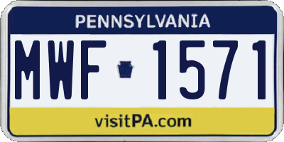 PA license plate MWF1571