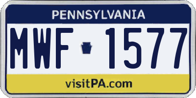 PA license plate MWF1577