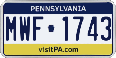 PA license plate MWF1743