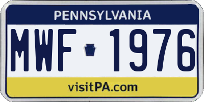 PA license plate MWF1976