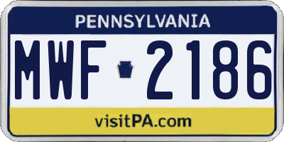 PA license plate MWF2186
