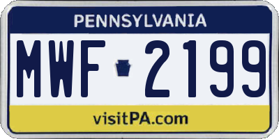 PA license plate MWF2199