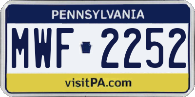 PA license plate MWF2252