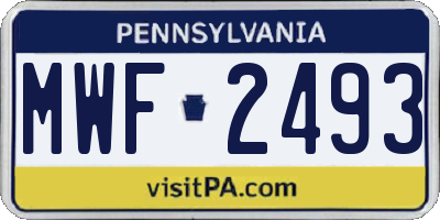 PA license plate MWF2493