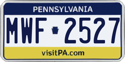 PA license plate MWF2527
