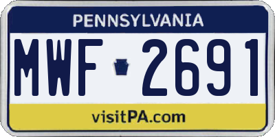 PA license plate MWF2691
