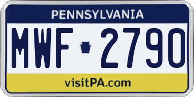 PA license plate MWF2790