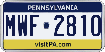 PA license plate MWF2810
