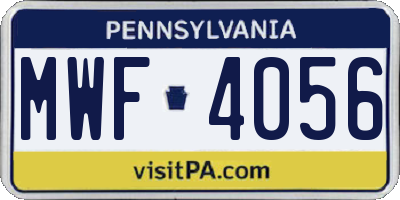 PA license plate MWF4056