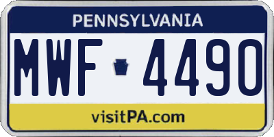 PA license plate MWF4490