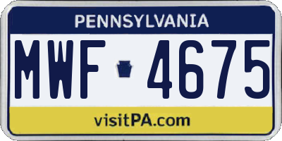 PA license plate MWF4675