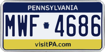 PA license plate MWF4686