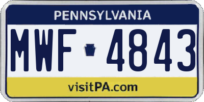 PA license plate MWF4843