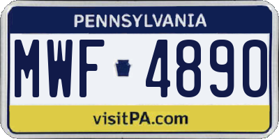 PA license plate MWF4890