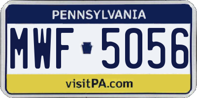 PA license plate MWF5056