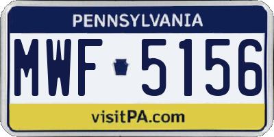 PA license plate MWF5156
