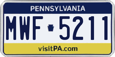 PA license plate MWF5211