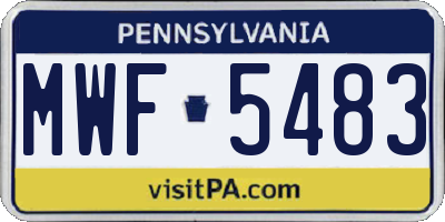 PA license plate MWF5483