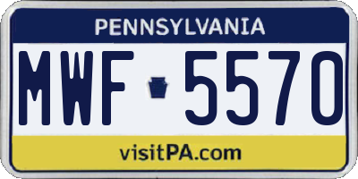PA license plate MWF5570