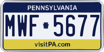 PA license plate MWF5677