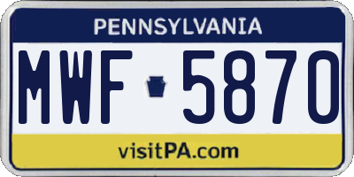 PA license plate MWF5870