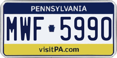 PA license plate MWF5990