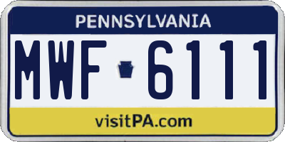 PA license plate MWF6111