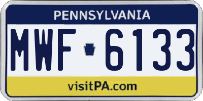 PA license plate MWF6133